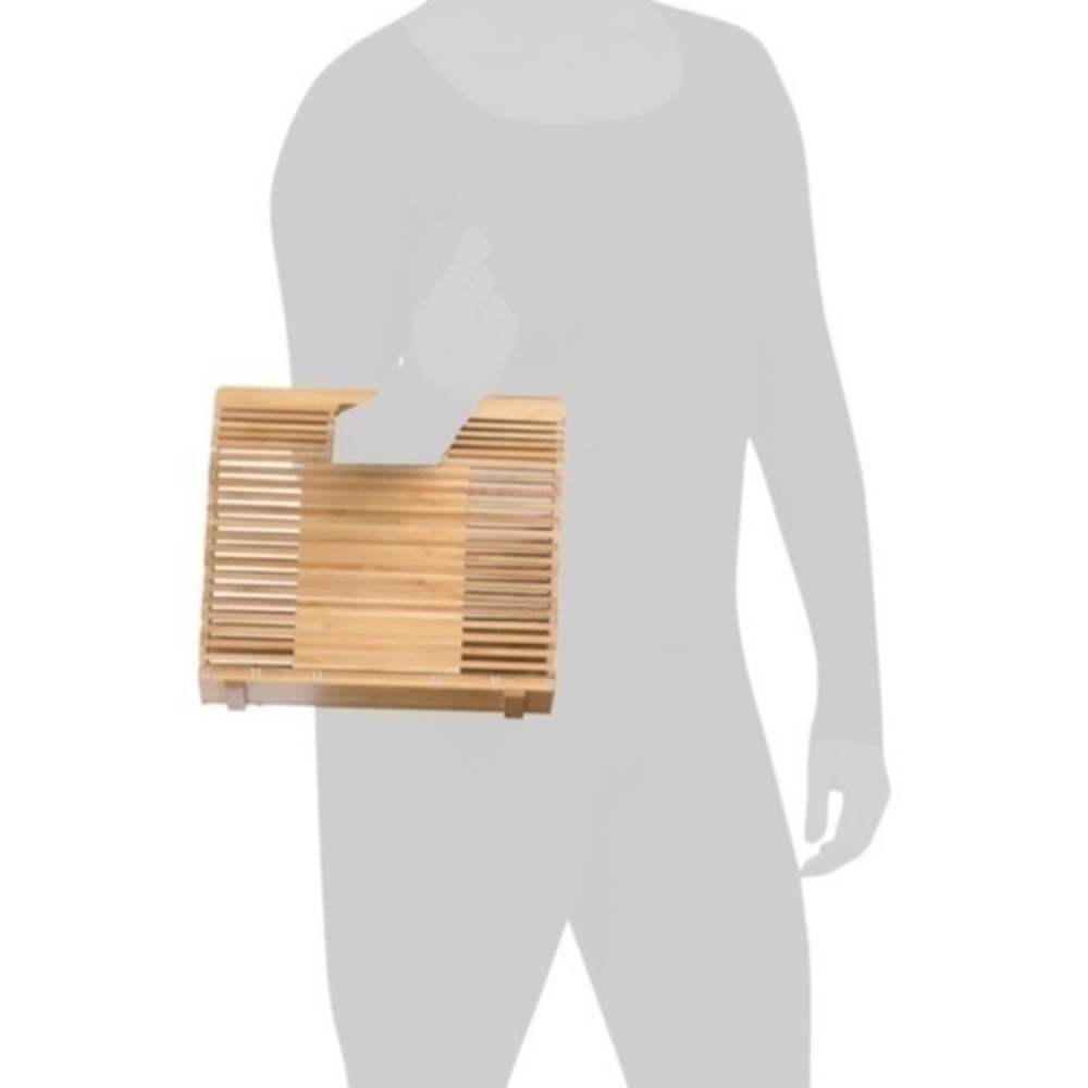 C&C CALIFORNIA BAGS BAMBOO WOODEN PURSE HANDBAG - Picture 3 of 5